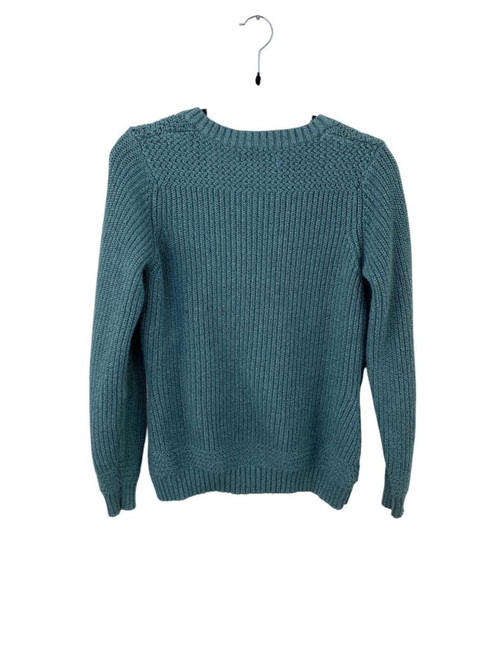 Natural Reflections Womens Green Ribbed Knit Button Henley Sweater M 1/4 button - Picture 4 of 7
